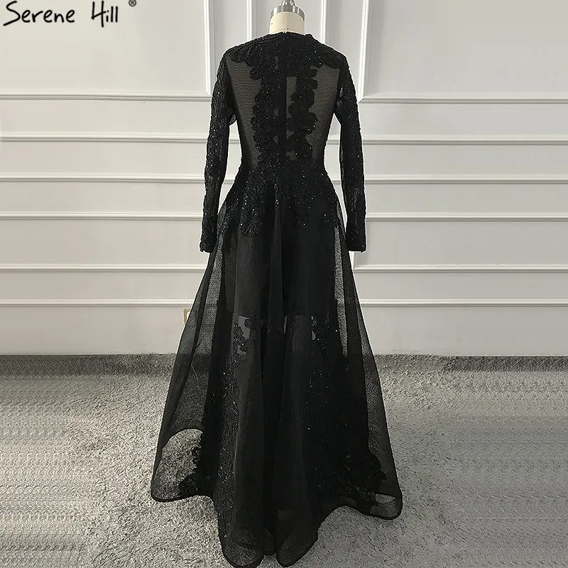 Черные сексуальные платья для выпускного вечера Serene Hill BLA60837 ручной работы с