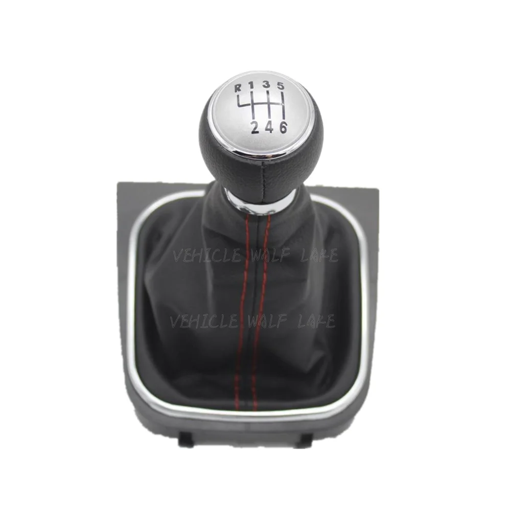 Белый Для VW Jetta 5 A5 V MK5 Varaint 2006 2007 2008 2009 2010 2011 автомобилей 5 Скорость автомобиль палку Шестерни ручка переключения с кожаный ботинок - Название цвета: Белый