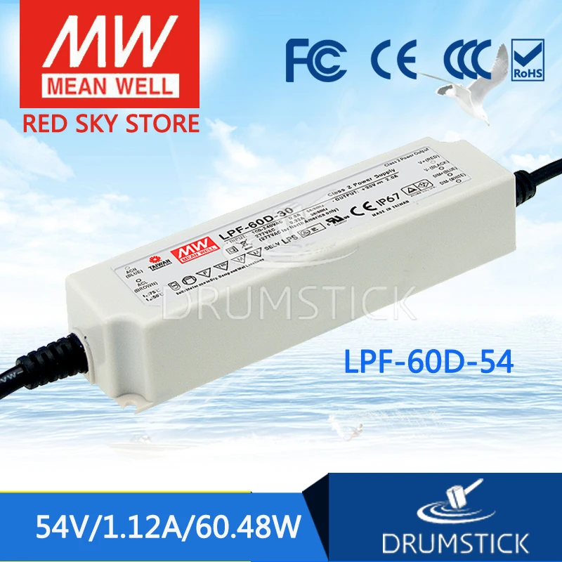 

MEAN WELL LPF-60D-54 54V 1.12A meanwell LPF-60D 54V 60.48W Single Output LED Switching Power Supply