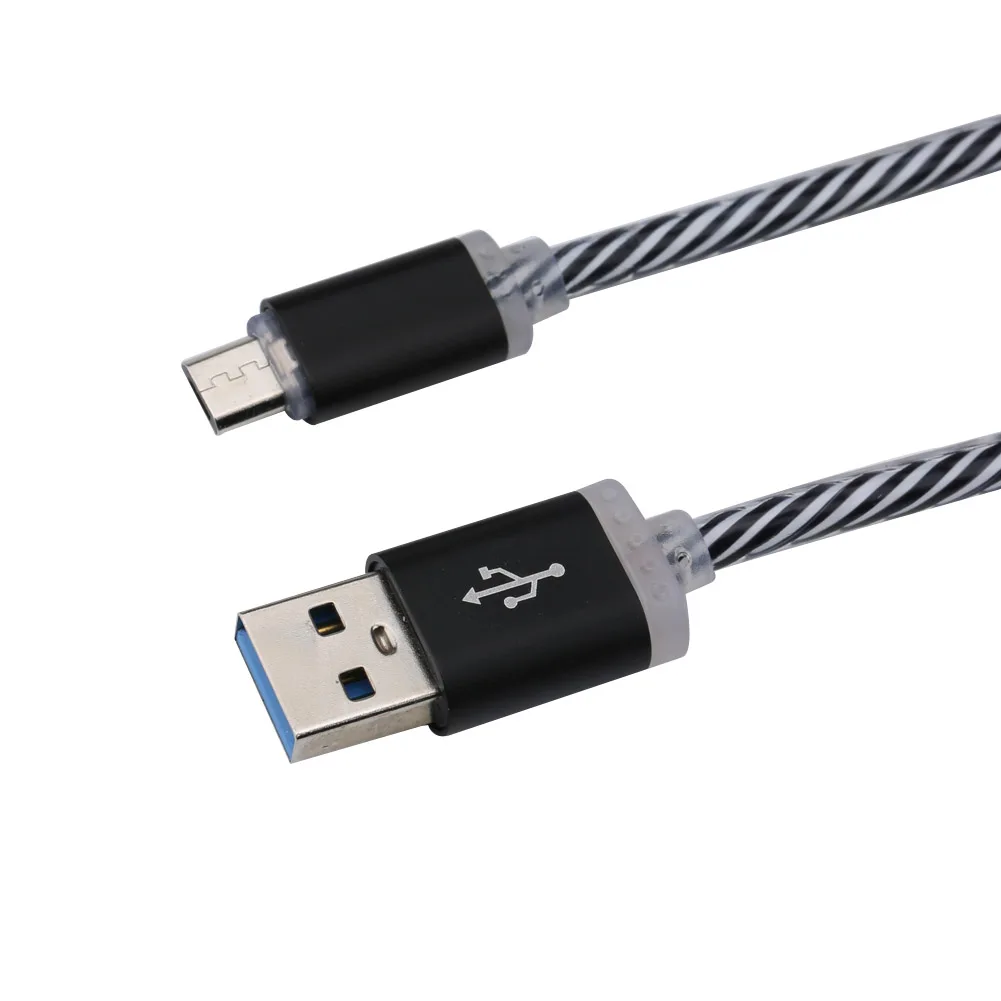 Новый 1 м светодиодный светильник прочный Micro USB кабель для зарядки и передачи