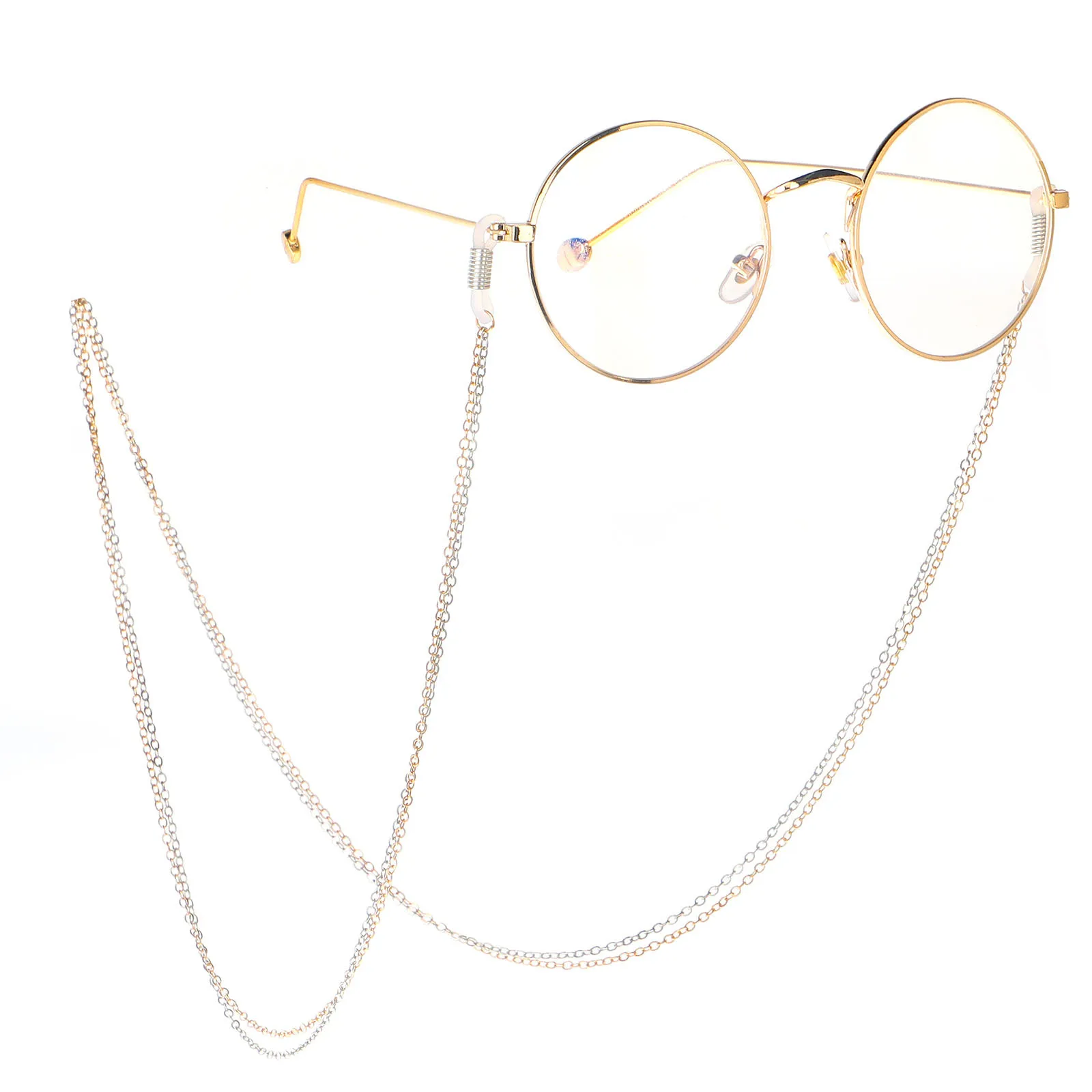 

2019 Fashion Chic Stainless steel Double Layer Gold Silver Eyeglasses Chain Sunglasses Strap Cord Neck Band Eyewear Accessories