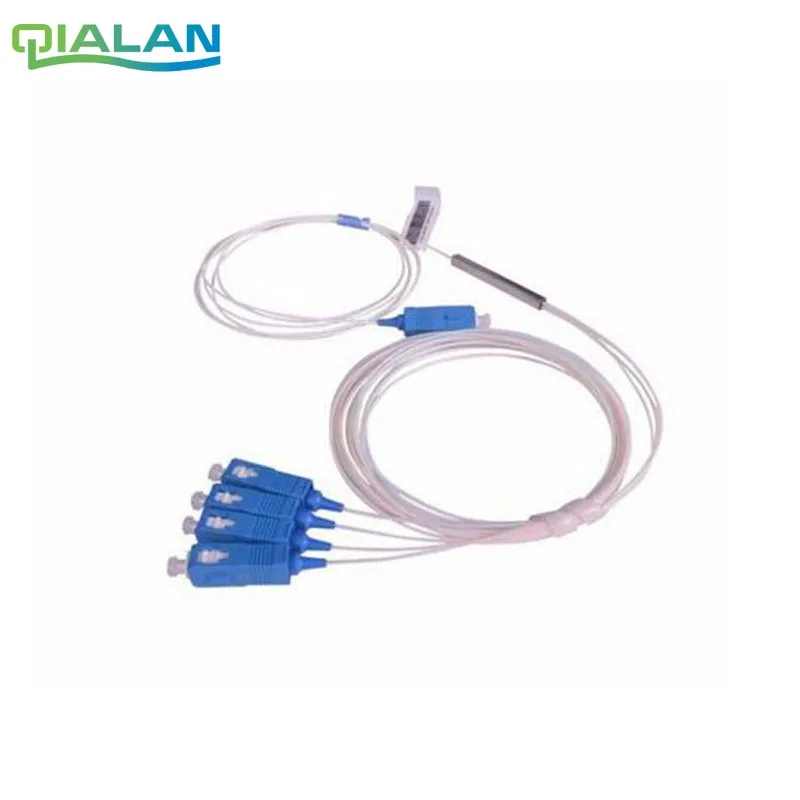 

1x4 PLC Fiber Splitter, Mini Module, 900um, SC/UPC Optical Coupler SC Singlemode simplex Steel Pipe plc optical splitter