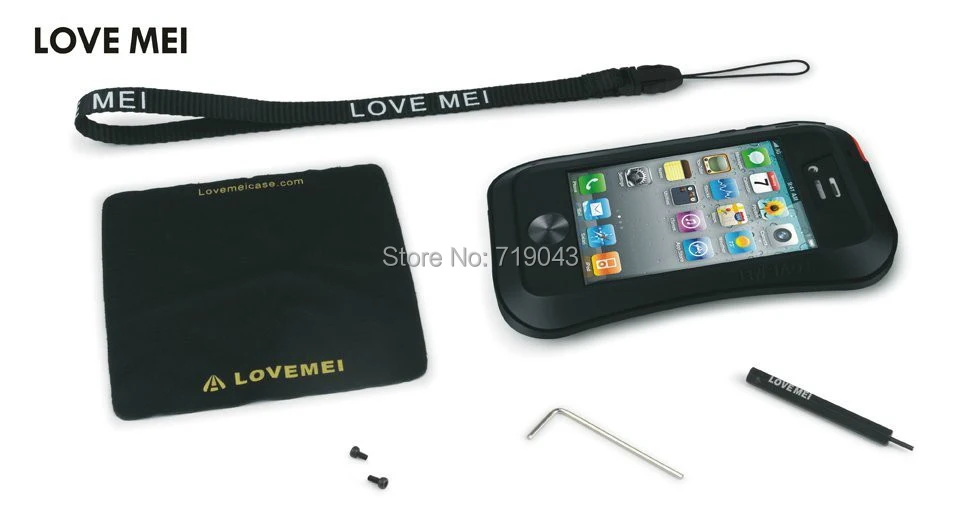 Original LOVE MEI Extreme Small Waist Powerful life Waterproof Dropproof Metal Case For iphone 4 4s