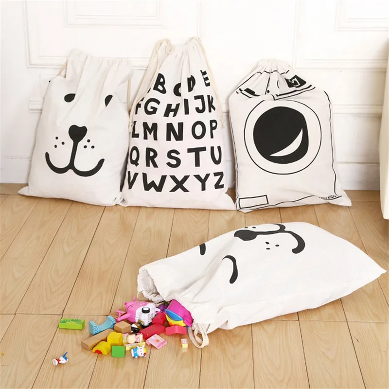 Cartoon Baby Toys Storage font b Bags b font with font b Drawstring b font Canvas