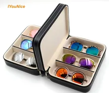 6 cell sunglass Display Storage Organizer Container PU Leather storage box for travel or birthday gifts Jewelry Tray Case Box