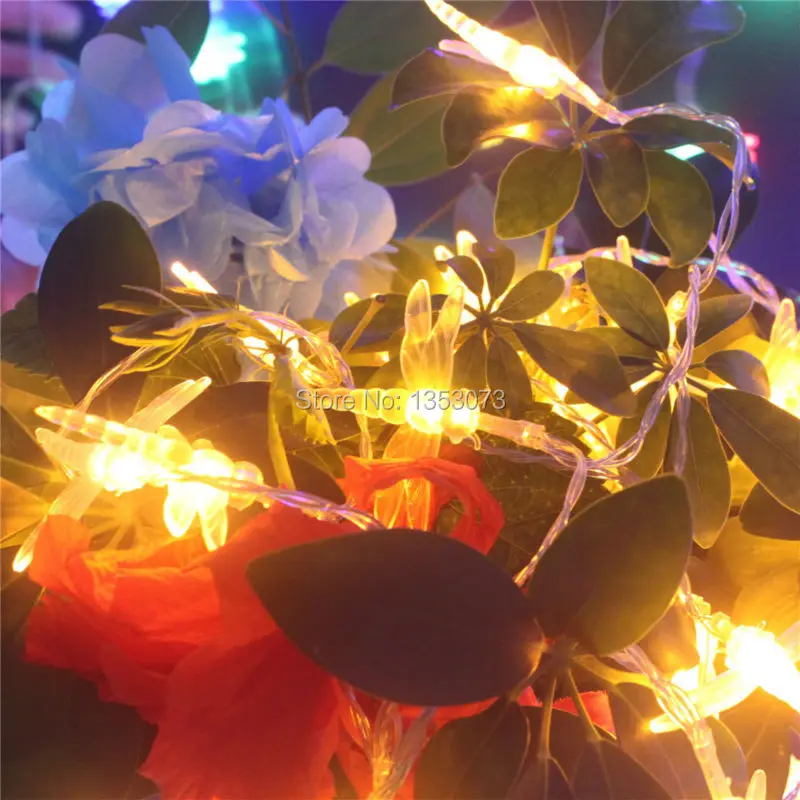 Luminarias 10M 100 LEDs dragonfly LED string lights Christmas lights Wedding Party Garden decoracao Fairy Light - yellow 1
