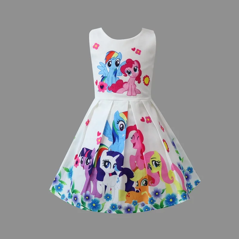 Летнее платье для девочек; детская одежда; модные Хлопковые Платья с пони для маленьких девочек; карнавальный костюм принцессы; vestido; детская одежда