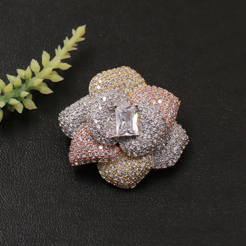 Lanyika модные украшения художественный цветок с цирконом брошь кулон двойного назначения для обручение Свадебные микро проложили
