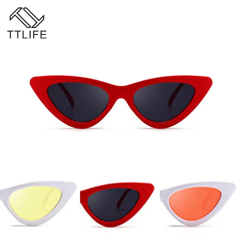 

TTLIFE New Retro Cat Eye Sunglasses Female Models Multicolor Transparent Sun Glass Personality Exaggerated Ladies Glasses