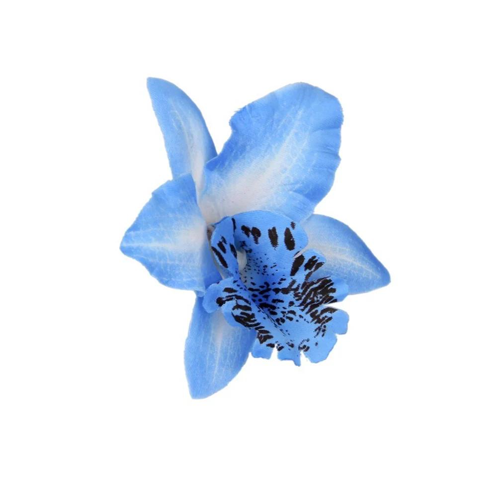 20 шт 8 см Орхидея из искусственного шелка Dendrobium цветок головы декор для свадебного платья венок для волос цветок аксессуары