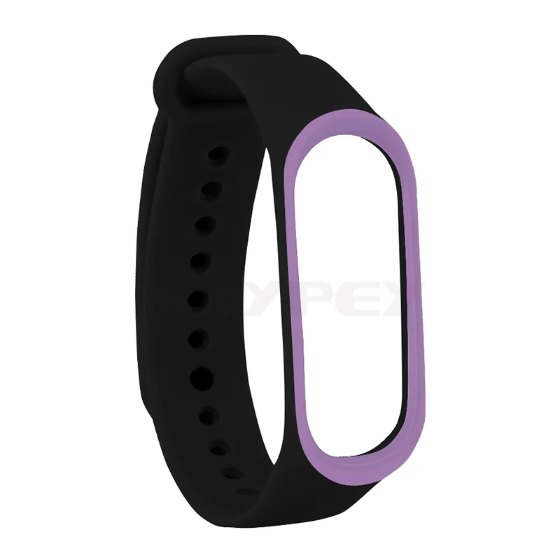 Браслет для xiaomi mi Band 4 3 спортивный ремешок часы силиконовый ремешок для xiaomi mi band 3 аксессуары браслет mi band 4 ремешок - Цвет: Black Purple