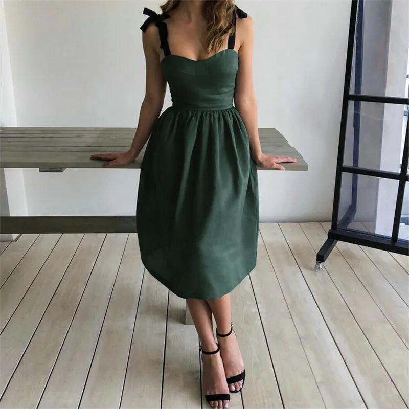 

2019 New Summer Women Adjusted Spaghetti Strap Slim Waist Down Ruched Ruffles Formal Evening Party Elegant Bodycon Midi Vestidos