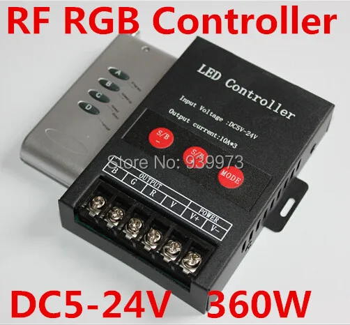 baratas LED RGB CONTROLADOR REMOTO RF 360 W PARA 5050 TIRAS de LED RGB E 3528 TIRAS RGB