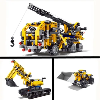 

Various Sliding machinery car excavator Mobile Crane puzzle toys for children education assembling military engineering