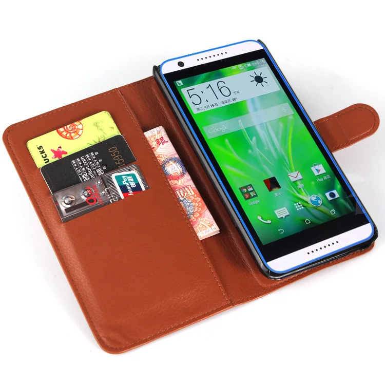 d820 for htc desire 820 case wallet card stent cases lichee pattern flip leather case protect cover black case for htc820