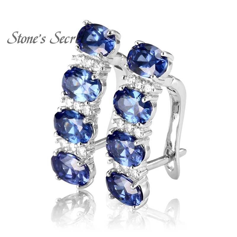 925 Sterling Silver Tanzanite Earrings For Women Blue Stone Fine 925 Sterling Silver Tanzanite Earrings For Women Blue Stone Fine Jewelry Wedding In From Accessories On Aliexpress Alibaba