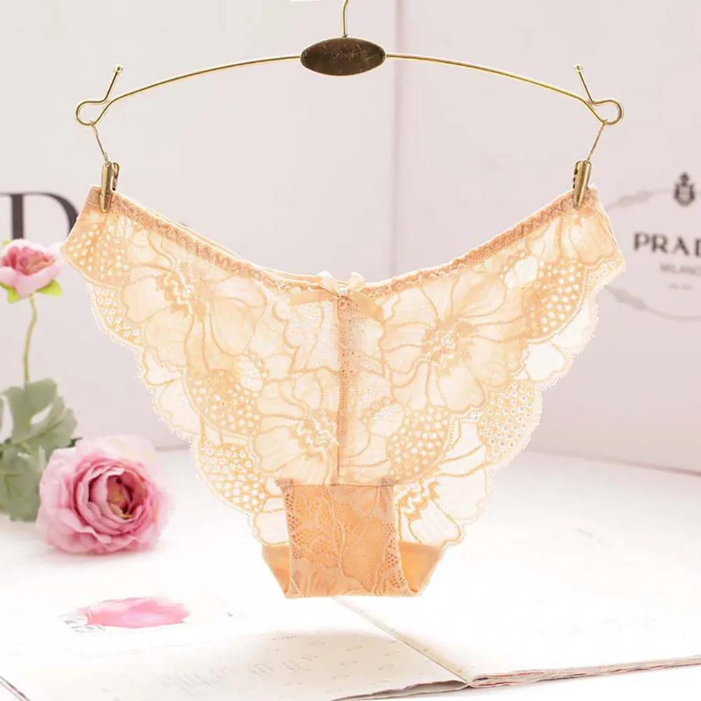 Hot Sale Sexy Women Lace Flowers Low Waist Underwear Panties G-string Lingerie Thongs bragas traceless crotch briefs WS&&40
