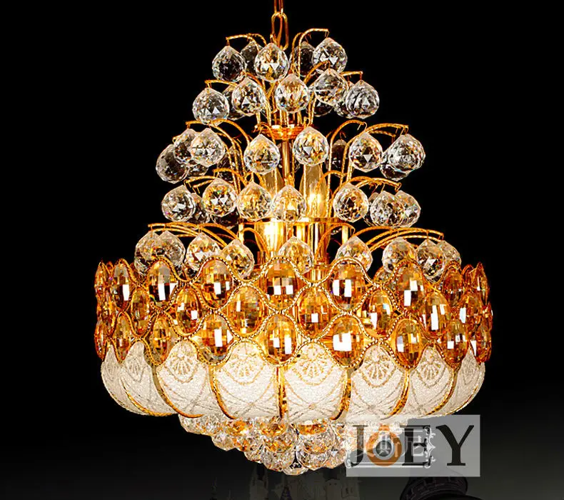 

Traditional crystal chandeliers lighting Gold Palace light Luxury Hotel lamp for Restaurant Diameter 48cm Guaranteed100% 9030