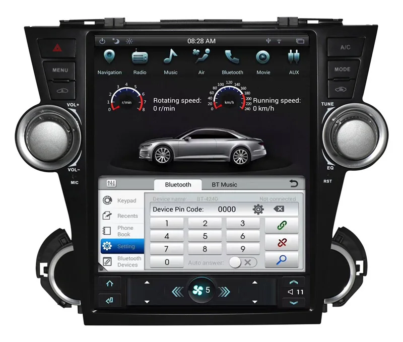 Sale Vertical Screen Tesla Style Android 6.0 12.1 Inch Car Radio For Toyota Highlander Navigation DVD Multimedio Player 4G 2