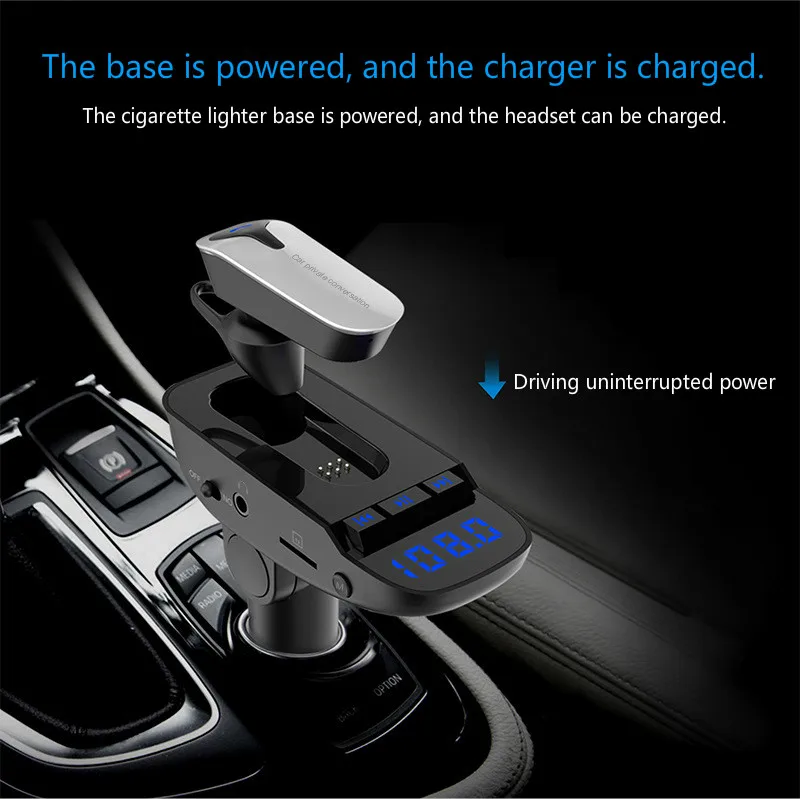 

Bluetooth Hands-free Mp3 Music Player Wireless Car Phone Charger Bluetooth Headset FM Transmitter Transmitter Car Charger