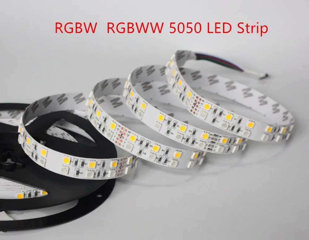 

12V 24V 5M Double Row IP20/IP67 waterproof 5050 SMD RGBW(RGB+white) RGBWW(RGB+Warm White) Flexible LED Strips DC12V 5M 120led/M