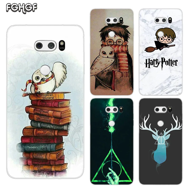 

Painted Pattern Soft Rubber TPU Case For LG G7 G6 G5 G4 V40 V30 V20 V10 Heart mobile phone bag Cover Harry Potter Death Hallows