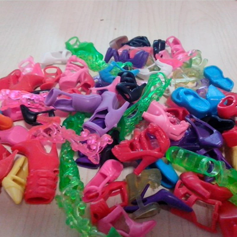 New fashion mixed Style different mixed Shoes Boot 40 Pairs / lot For Barbie Doll Multiple colors Doll accessories,doll accessories,doll shoes