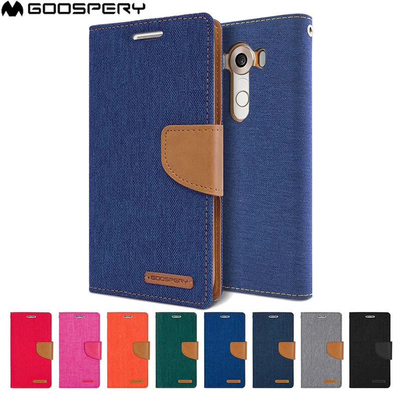 

For G5 G6 Original Mercury GOOSPERY Card Slots Wallet Canvas Diary Flip Cover Case