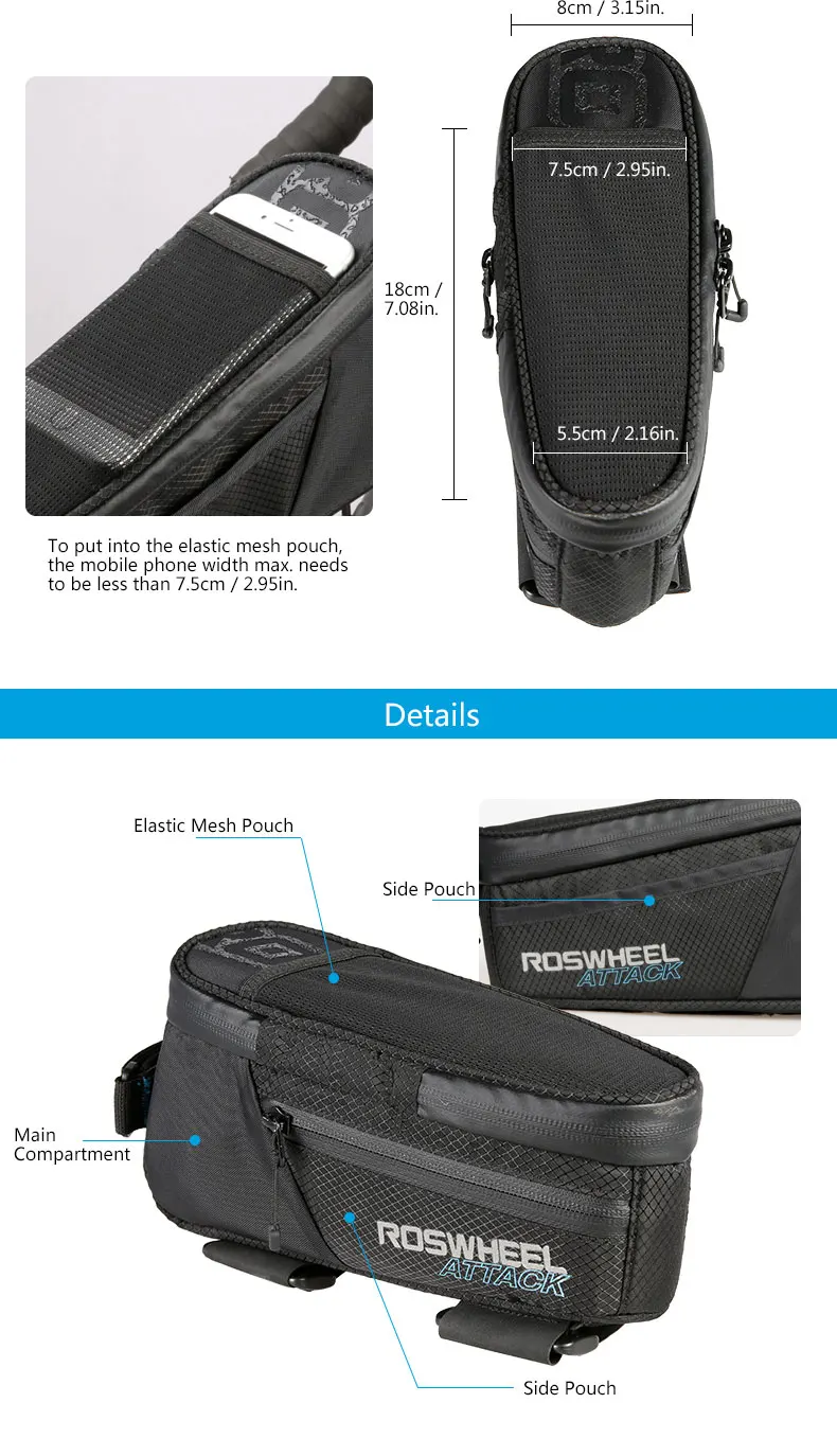 Discount ROSWHEEL Bicycle Top Frame Bag Tube Pouch Pannier Cycling Carryings Pocket MTB Road Bike Cycle Parts Basket 121370 1 Discount ROSWHEEL Bicycle Top Frame Bag Tube Pouch Pannier Cycling Carryings Pocket MTB Road Bike Cycle Parts Basket 121370 1