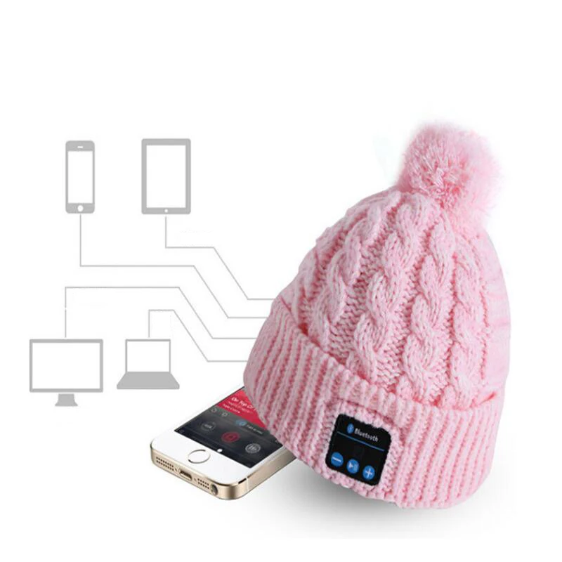 

Wireless Bluetooth headphones Music hat Autumn Winter Knitted Hat Running Caps Warm Beanies winter Hat with Speaker for sports