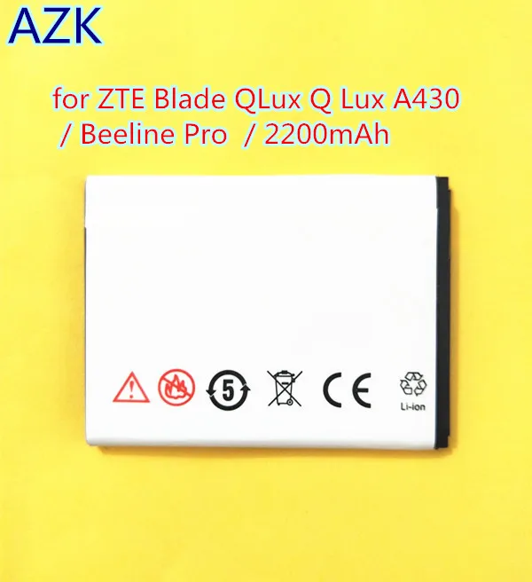 

AZK New 3.8V 2200mAh Li3822T43P3h675053 battery for ZTE Blade QLux Q Lux A430 Q Lux 3g 4g Beeline Pro Battery
