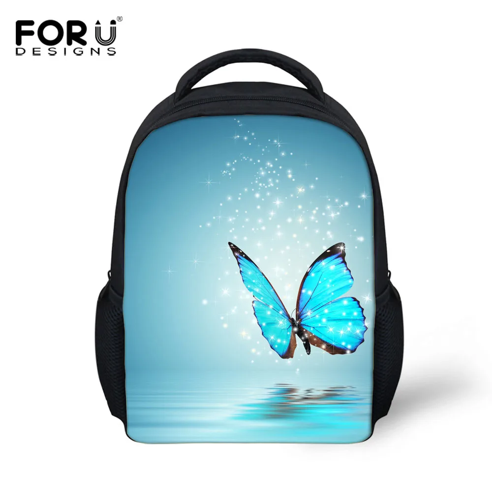

FORUDESIGNS Blue 3D Butterfly Kids School Bags Fashion Children Book Schoolbag Mochilas Infantil Kindergarten Shoulder Rucksack
