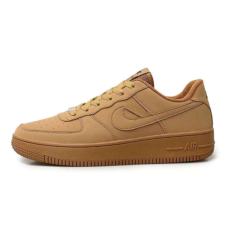 Classic Men Brand White Shoes Air Force One AF1 Wheat Color Sneakers Mens Breathable Skateborad Shoes Man Comfortable Sport Shoe