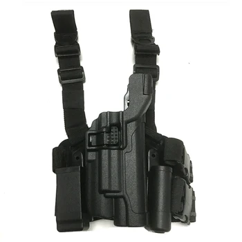 

Tactical Hunting Colt 1911 Pistol Holster Bearing Light Army Military Airsoft Leg Holster Right Hand Gun Case w/ Magazine Pouch