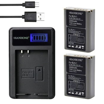 

2PCS 2200mAh BLN-1 PS-BLN1 BLN1 Digital Camera Battery+LCD USB Charger For OLYMPUS E-M5 OMD OM-D E-M1 E-P5 L15 EM5 E-M5 II