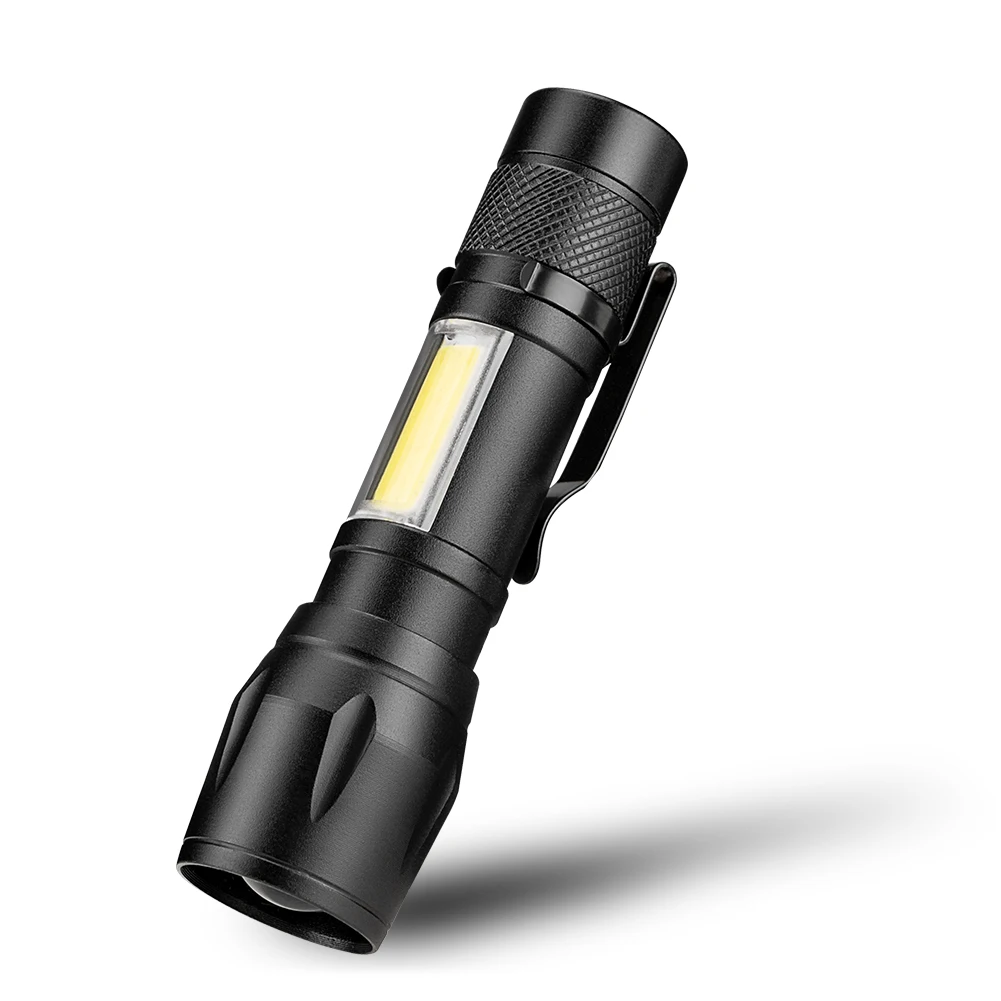 Мощный COB+ XPE светодиодный светильник-Вспышка водонепроницаемый портативный кемпинговый фонарь с масштабируемым фокусом фонарь светильник для самообороны тактический светильник-вспышка