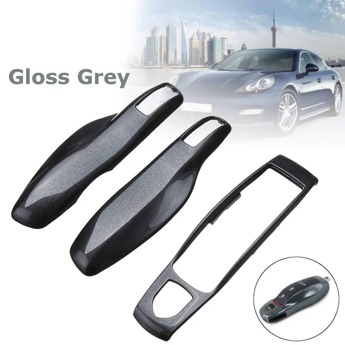 

3pcs Car Remote Key Case Fob Covers For Porsche/Panamera/Spyder/Carrera Macan Boxster Cayman Cayenne 911 970 981 991 92A 2011
