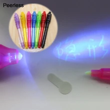 Peerless 2 в 1 ручка с невидимыми чернилами ультрафиолетовый свет выделители ручка