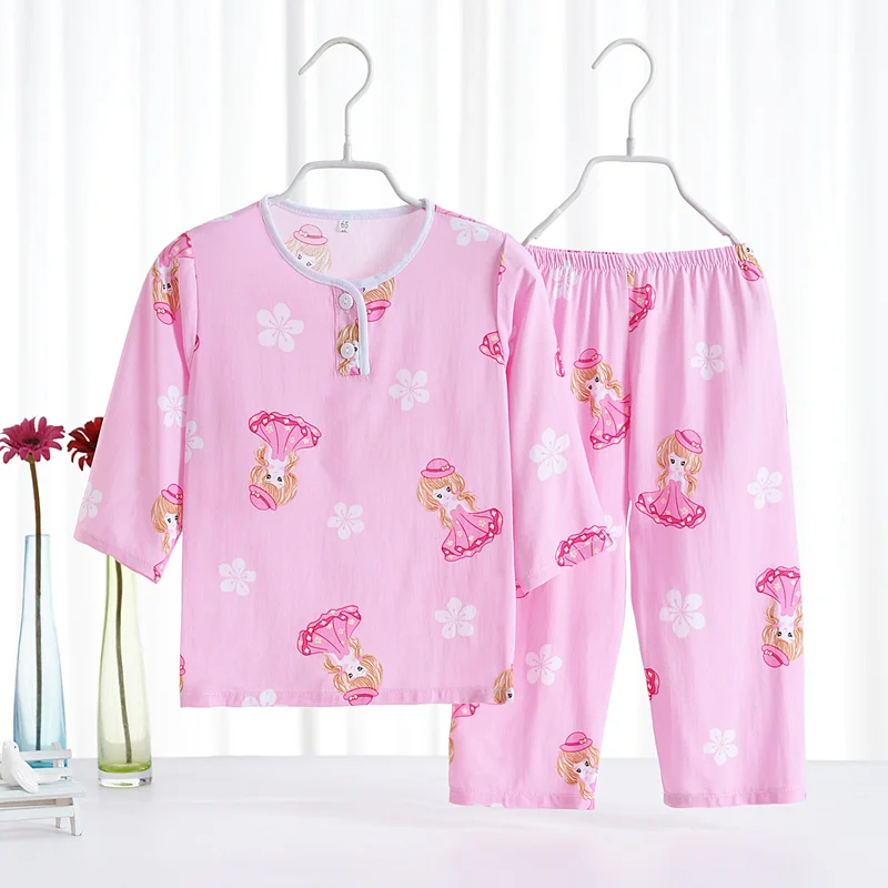 Pijama infantil, детские пижамы для девочек, детские пижамы, пижамы для мальчиков, Детская Хлопковая одежда для сна с единорогом для детей 2, 3, 4, 5, 6, 9, 12 лет - Цвет: 7