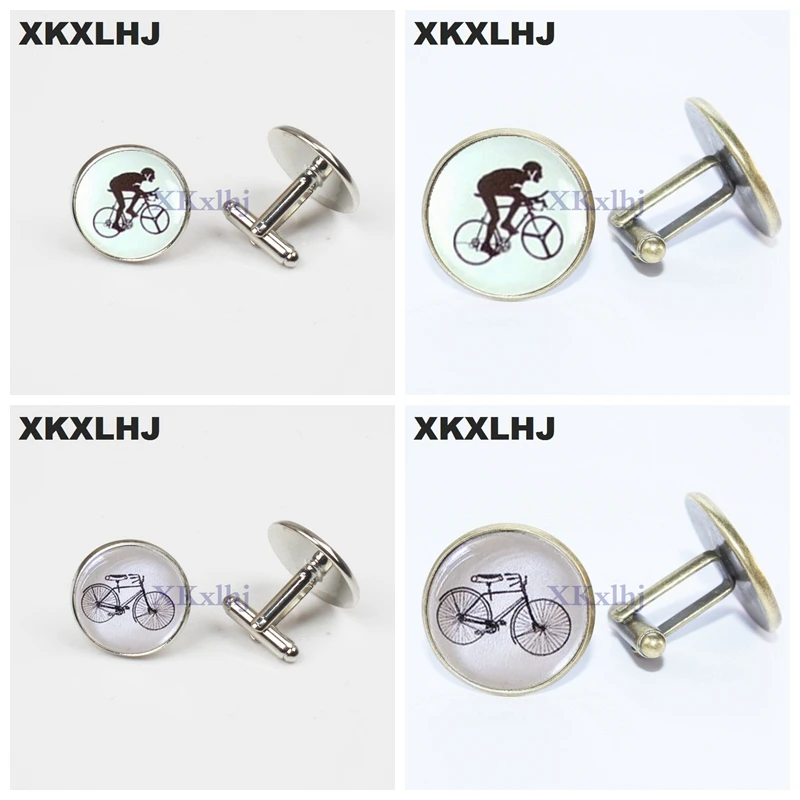 

New Fashion Retro Bicycle Cufflinks Silver Plated Antique Bicycle Cufflinks For Men And Women, Classical Business Cufflinks 2018