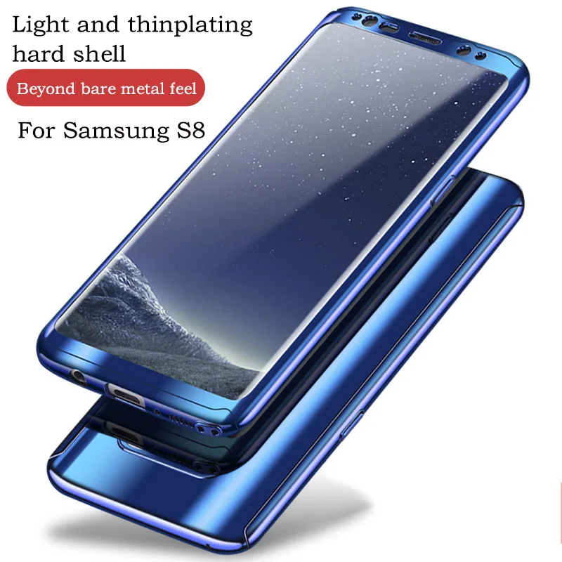 

New fashion luxury plated mirror phone case 360 all-inclusive bright solid color protective cover multi-color optional sale