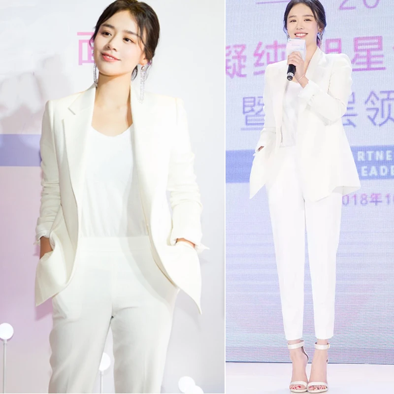 Women suits office sets Casual high quality elegant white blazer 2019 autumn new women's suit Trousers and jacket set Women suits office sets Casual high quality elegant white blazer 2019 autumn new women's suit Trousers and jacket set