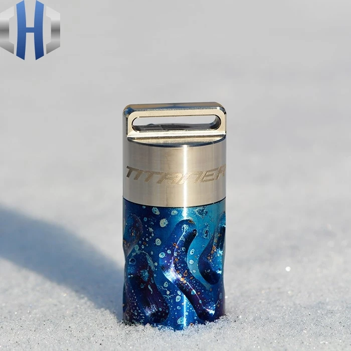 

Titanium Pillbox Outdoor Waterproof Box Waterproof Bin Mini Emergency Capsule Box EDC