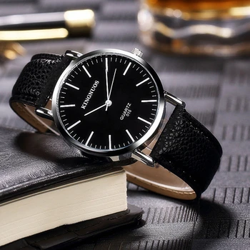 

50m Waterproof Men Watches Thin 40mm Dial Leather Luxury Brand Shopping Big Sale Wholesale Price cheap horse fifth New Top