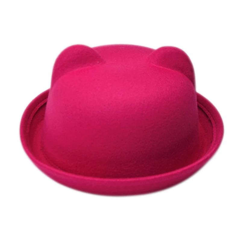 Droppshiping женская шапка с кошачьими ушками Jazz Bowler войлочная одежда шляпа весна осень цилиндр крышка s BFJ55