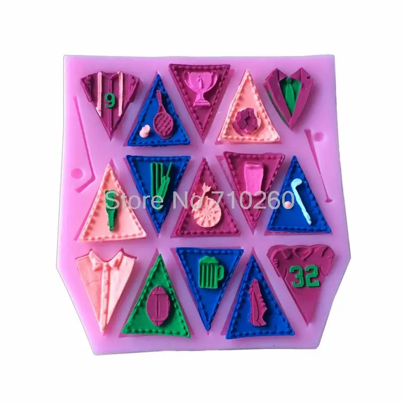 

Wholesale free shipping,Creative football games flags clay pottery mould handmade soap silicone cake mold baking molds D035