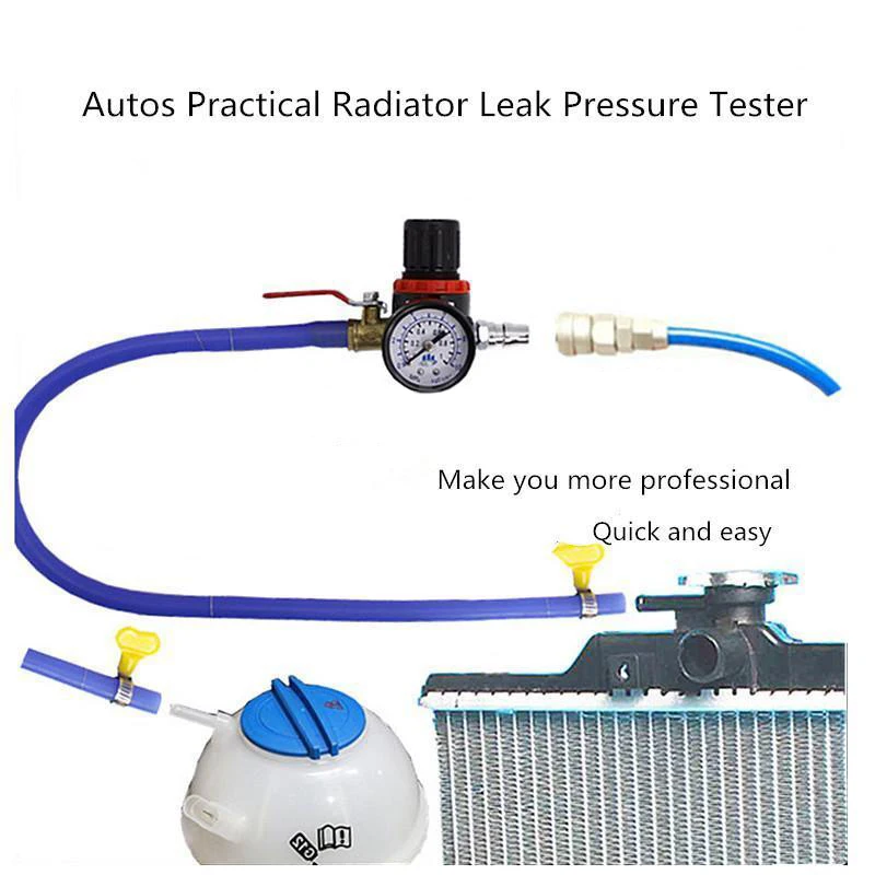 Car Cooling Radiator Pressure Tester Water Tank Detector Checker Tool Repair Kit Universal Leak Pressure Tester Accessories