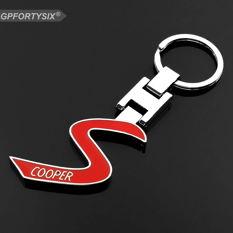 

Car Keyring Red S Shape Keychain Gift Key Rings Holder For BMW MINI John Cooper works S R56 R50 R56 Clubman F56 F55 Countryman