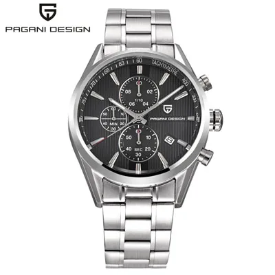 Часы мужские роскошные Брендовые спортивные наручные часы Dive 30 m военные многофункциональные кварцевые часы PAGANI Дизайн Часы мужские Reloj Hombre - Цвет: steel gray