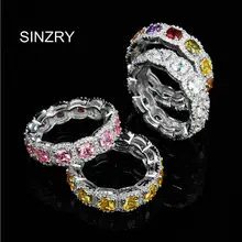 SINZRY circonita Micro pavimentada CZ plata esterlina 925 geometría boda ringsfor mujer regalo de la joyería